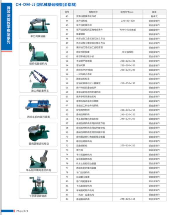 CH-DM-JJ型機械基礎(chǔ)模型（全鋁制）
